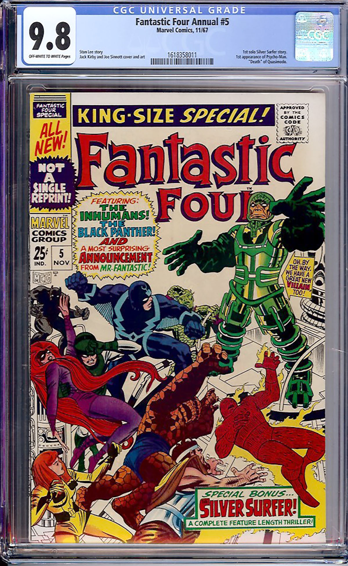 Fantastic Four Annual #5 CGC 9.8 ow/w