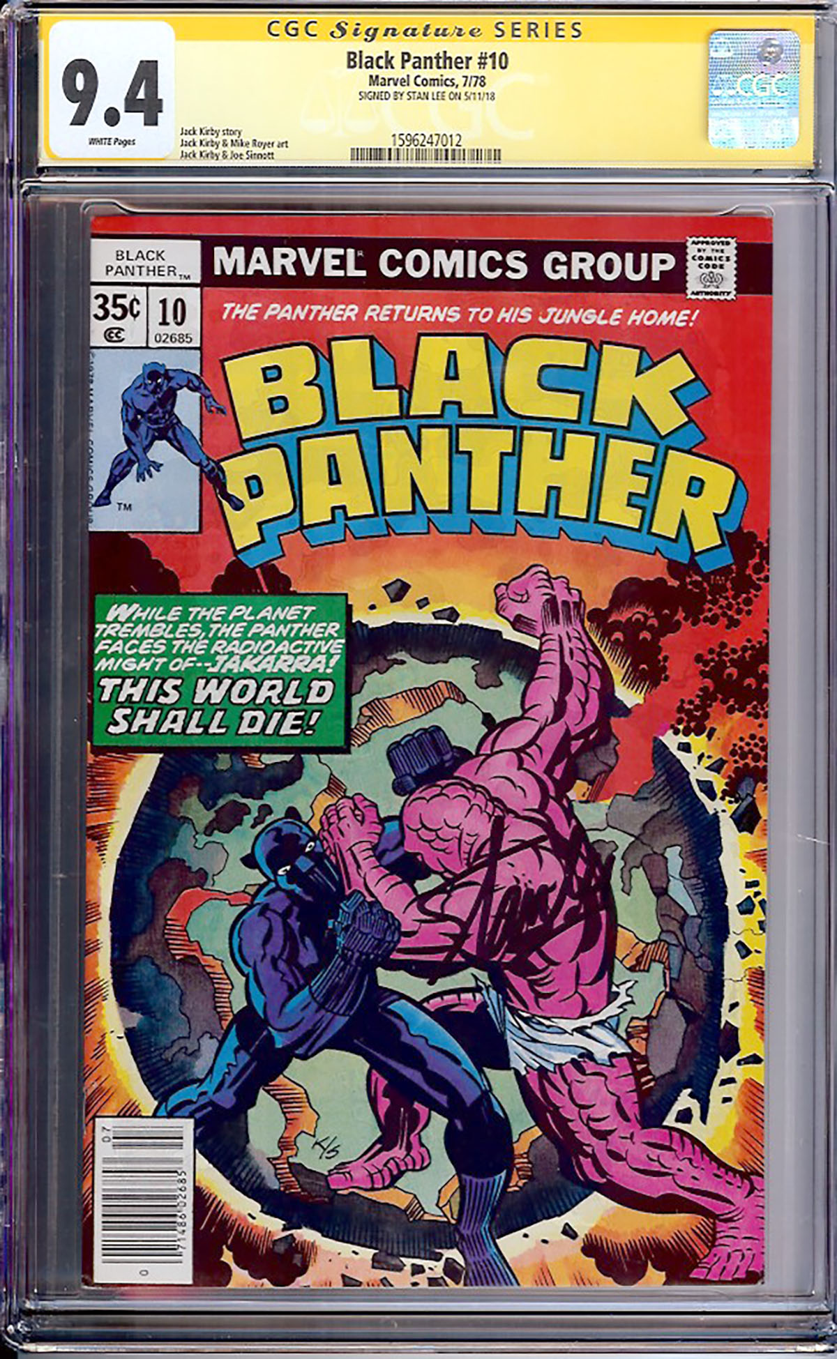 Black Panther #10 CGC 9.4 w CGC Signature SERIES