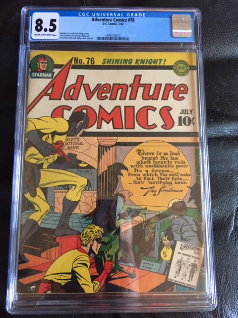 Adventure Comics #76 CGC 8.5 cr/ow