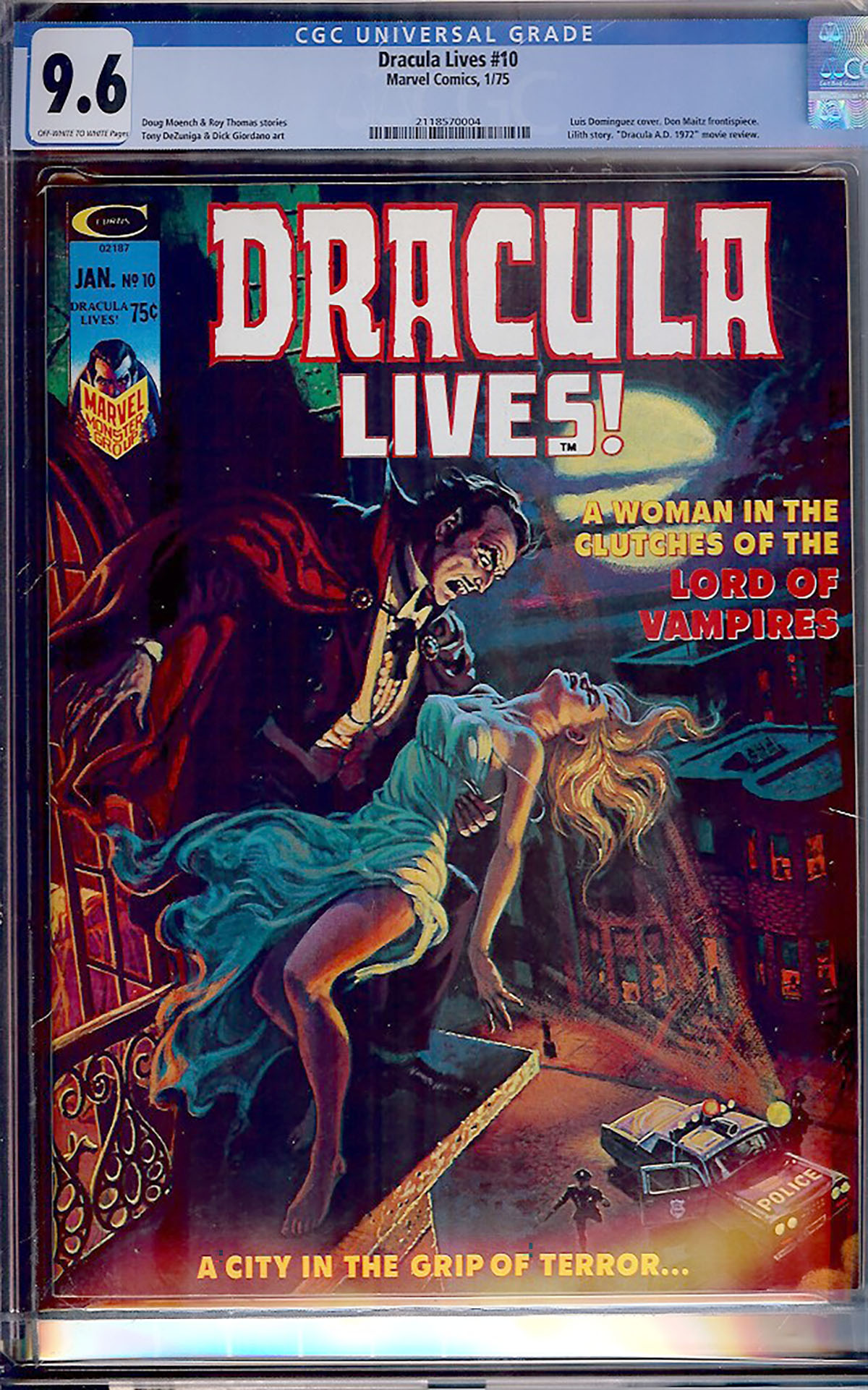 Dracula Lives #10 CGC 9.6 ow/w