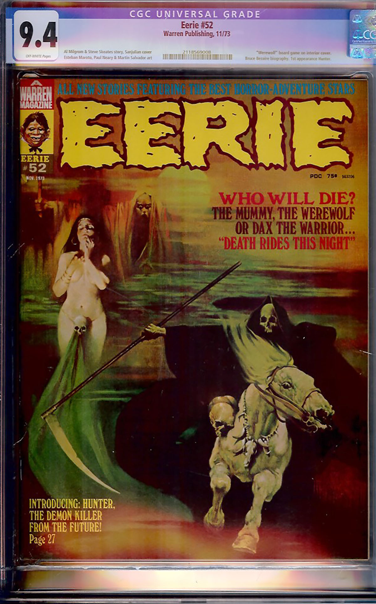 Eerie #52 CGC 9.4 ow