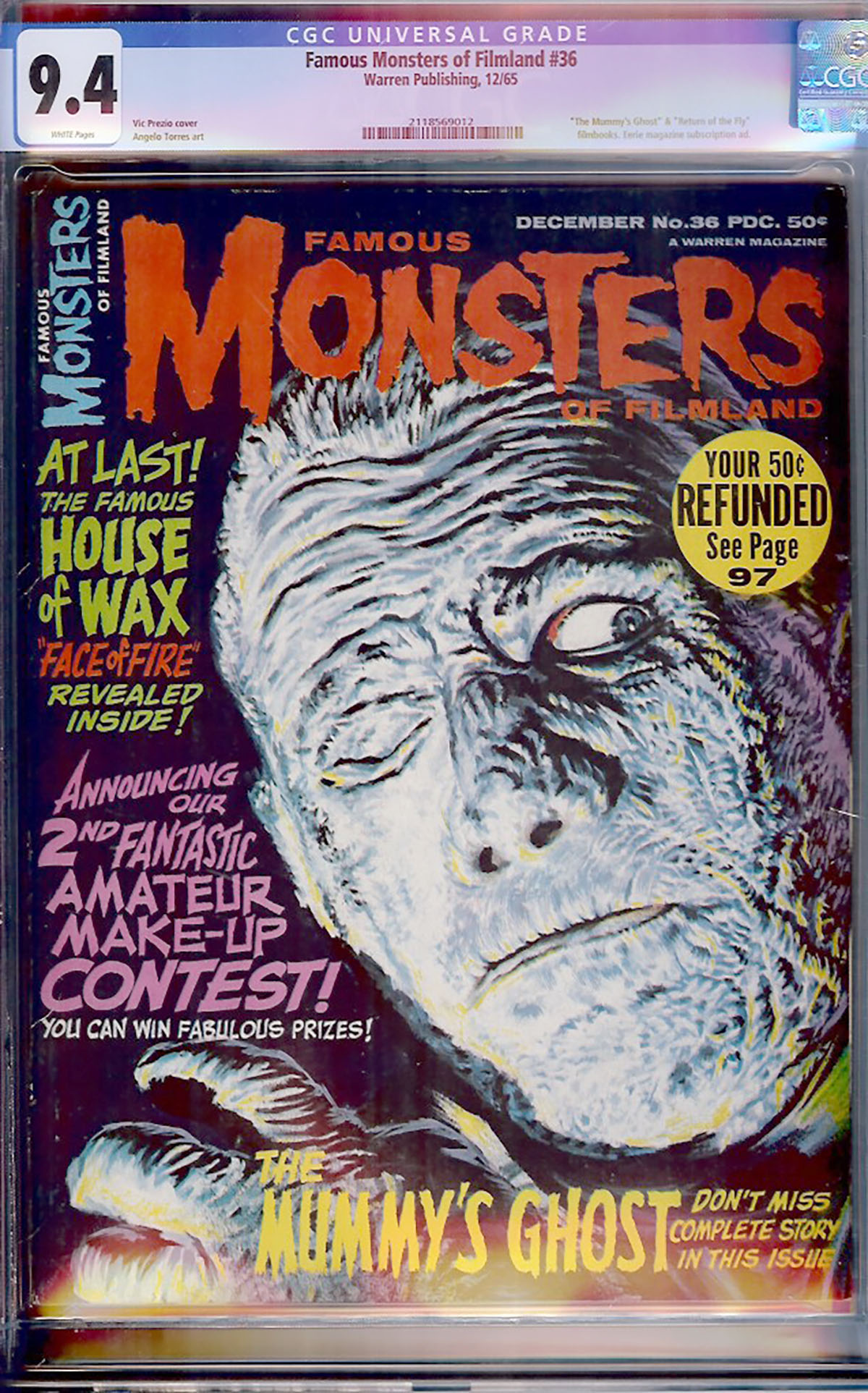 Famous Monsters of Filmland #36 CGC 9.4 w