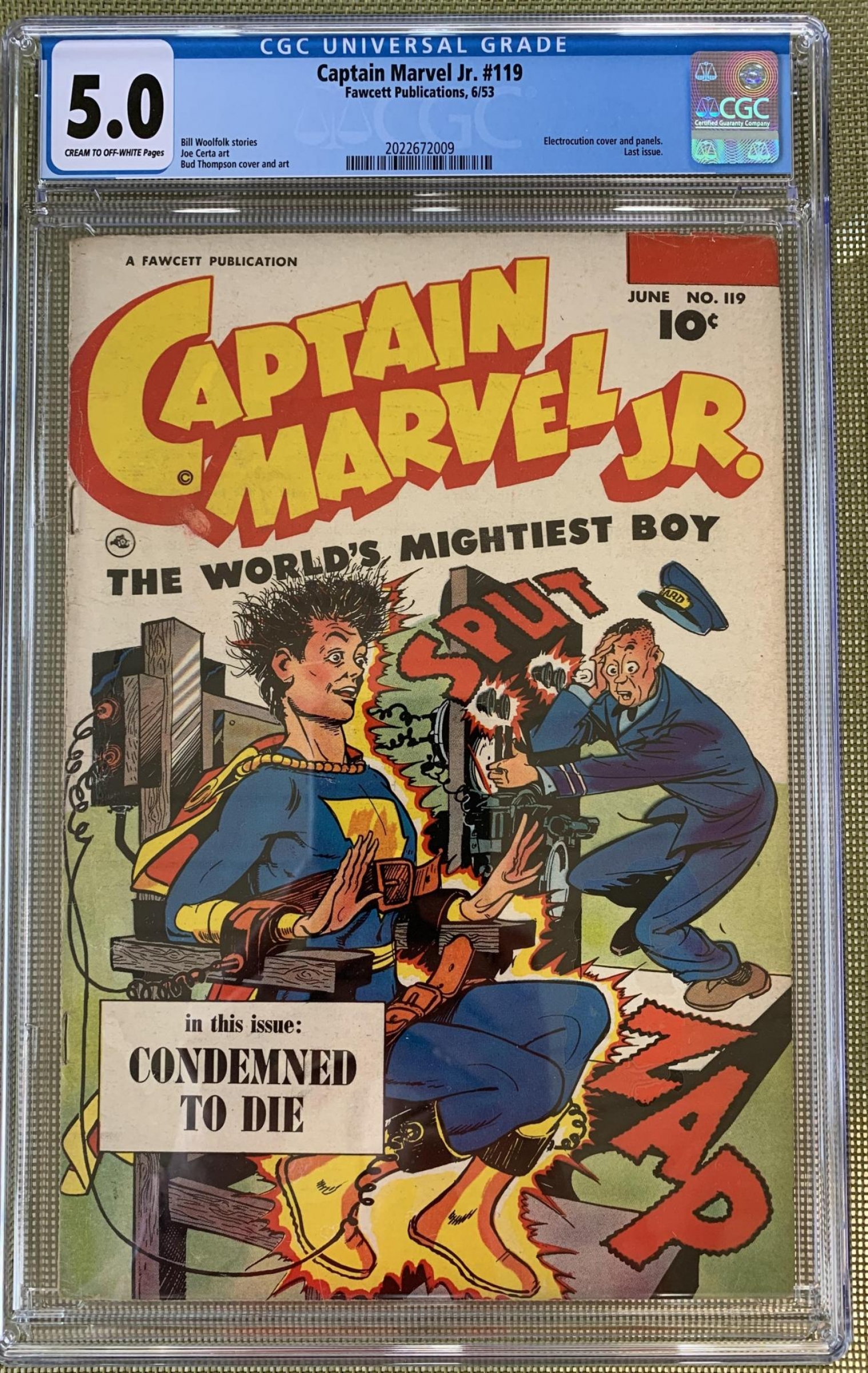 Captain Marvel Jr. #119 CGC 5.0 cr/ow