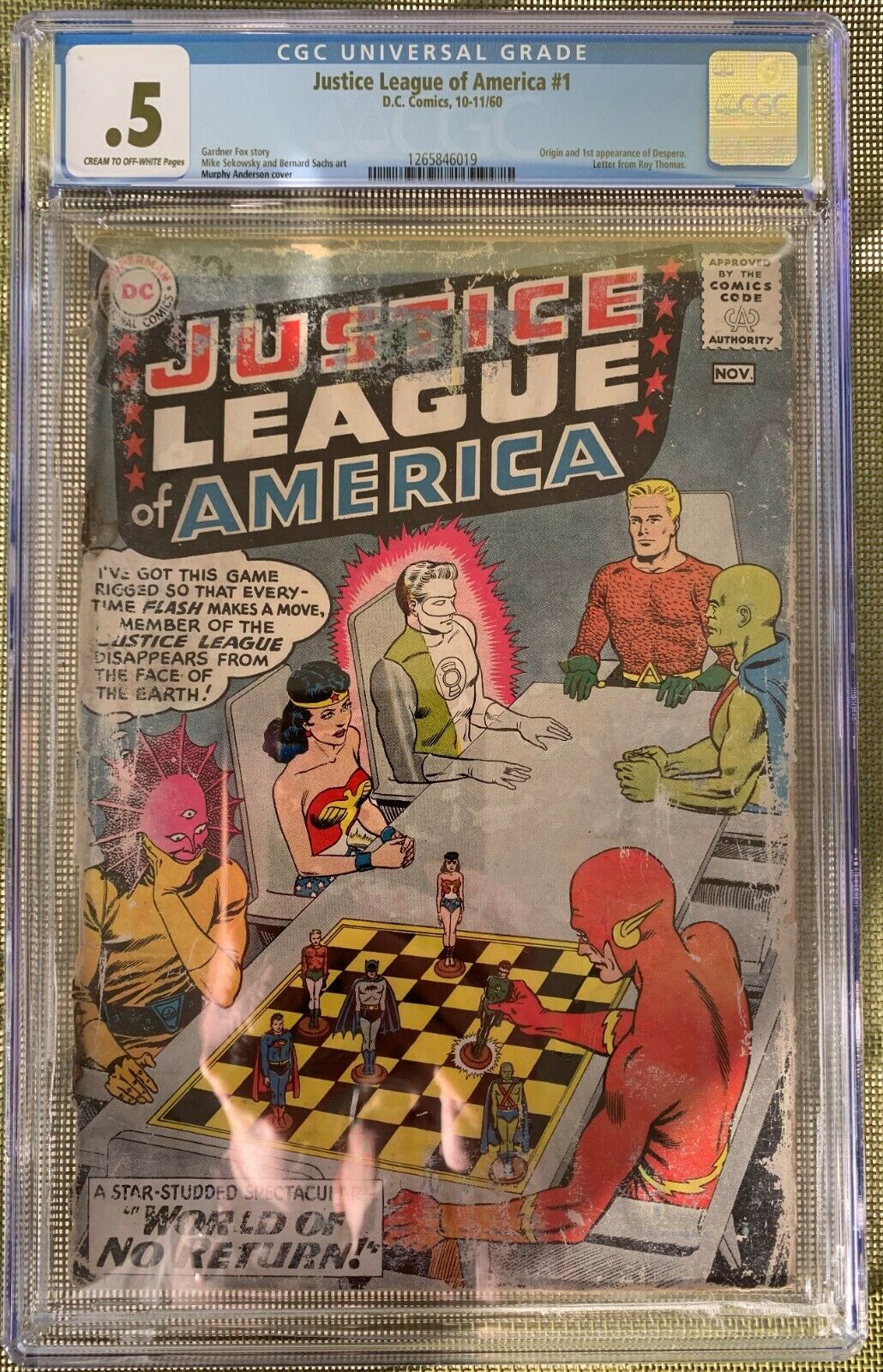 Justice League of America #1 CGC 0.5 cr/ow
