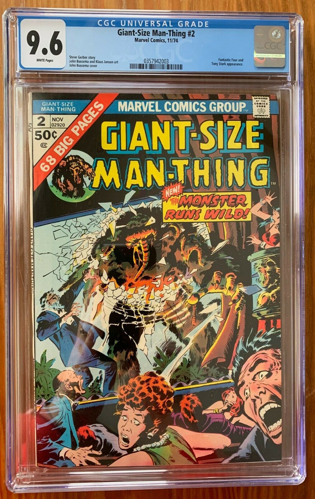 Giant-Size Man-Thing #2 CGC 9.6 w