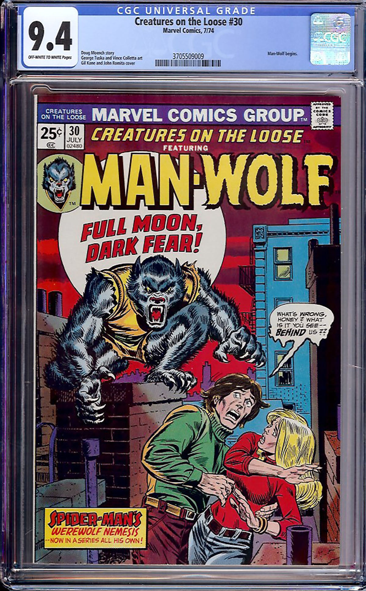 Creatures On The Loose #30 CGC 9.4 ow/w