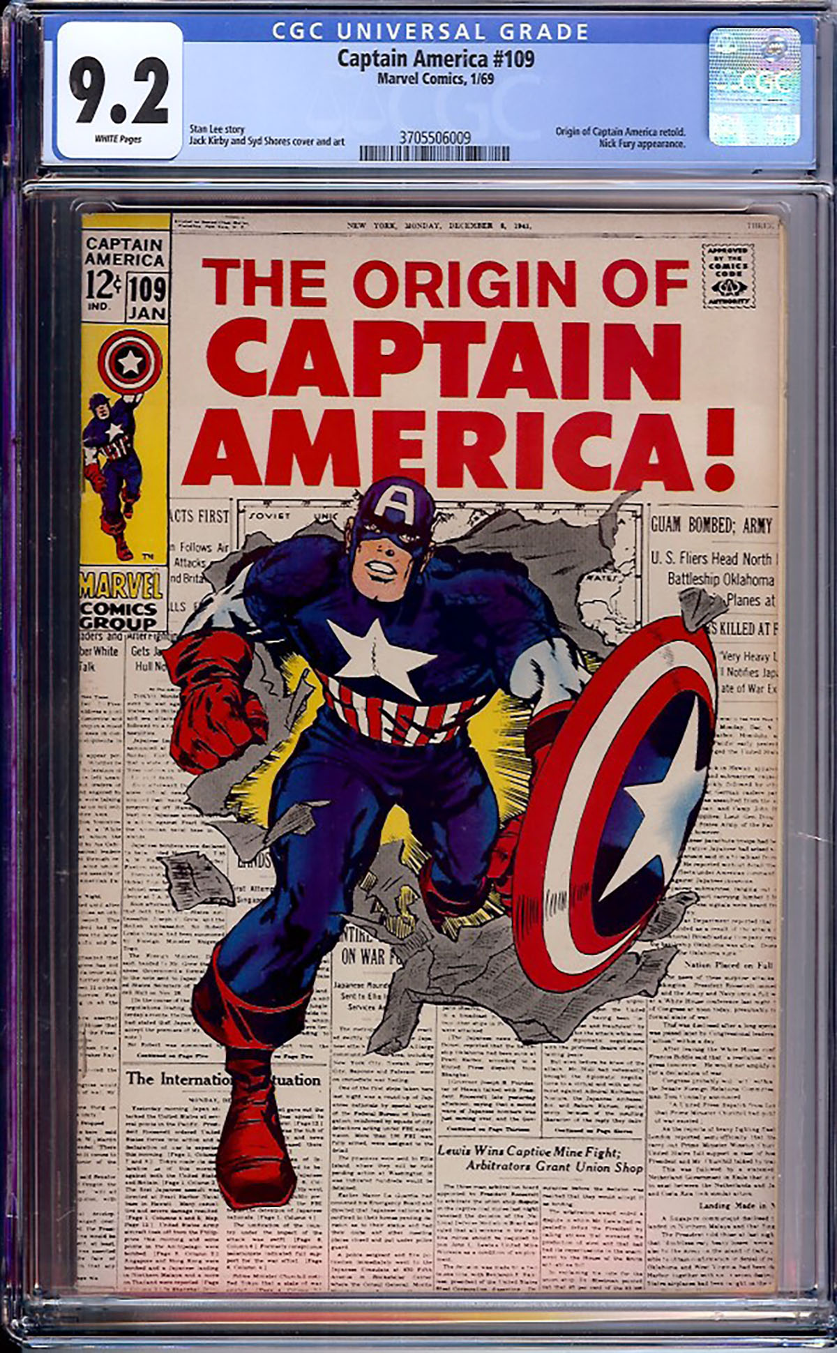 Captain America #109 CGC 9.2 w