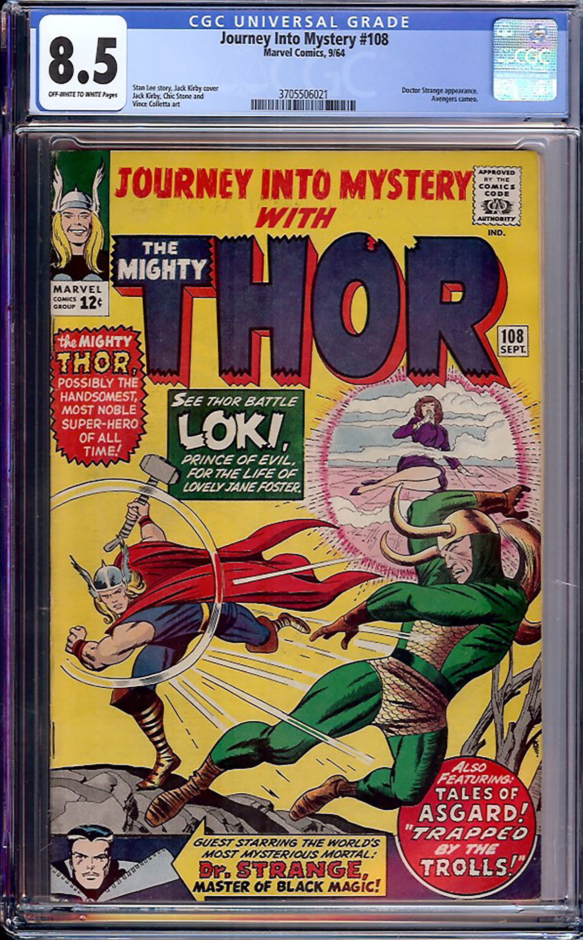 Journey Into Mystery #108 CGC 8.5 ow/w