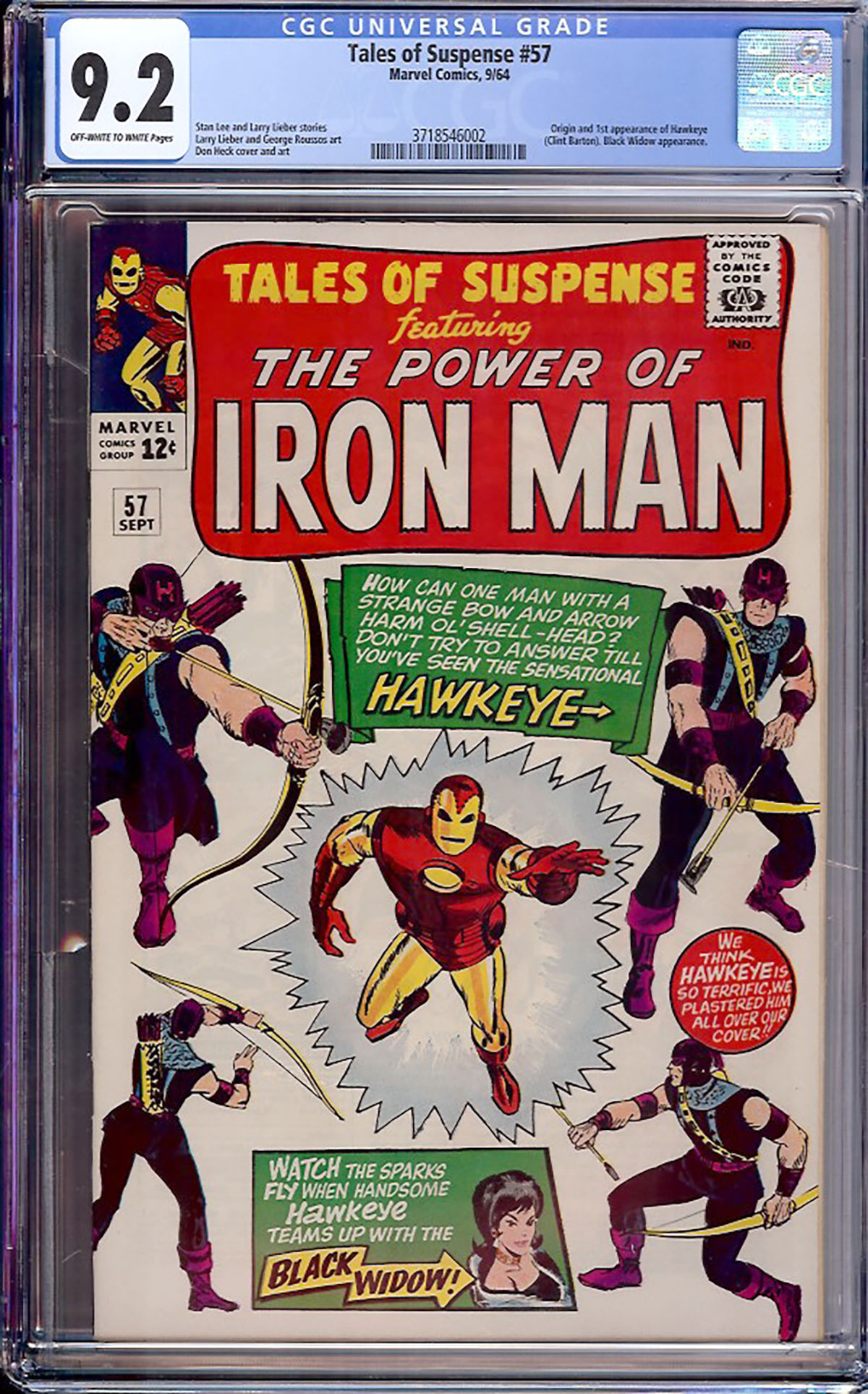 Tales of Suspense #57 CGC 9.2 ow/w