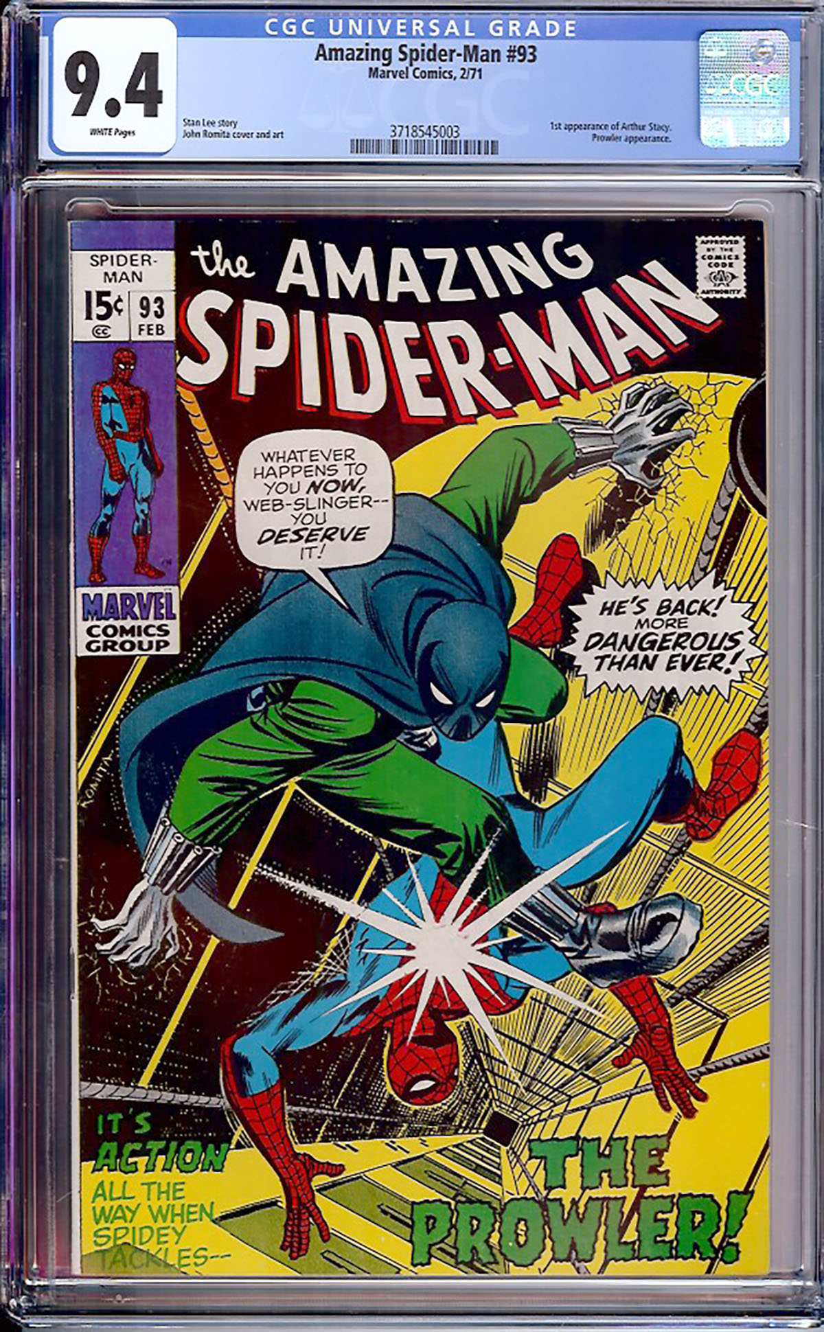 Amazing Spider-Man #93 CGC 9.4 w
