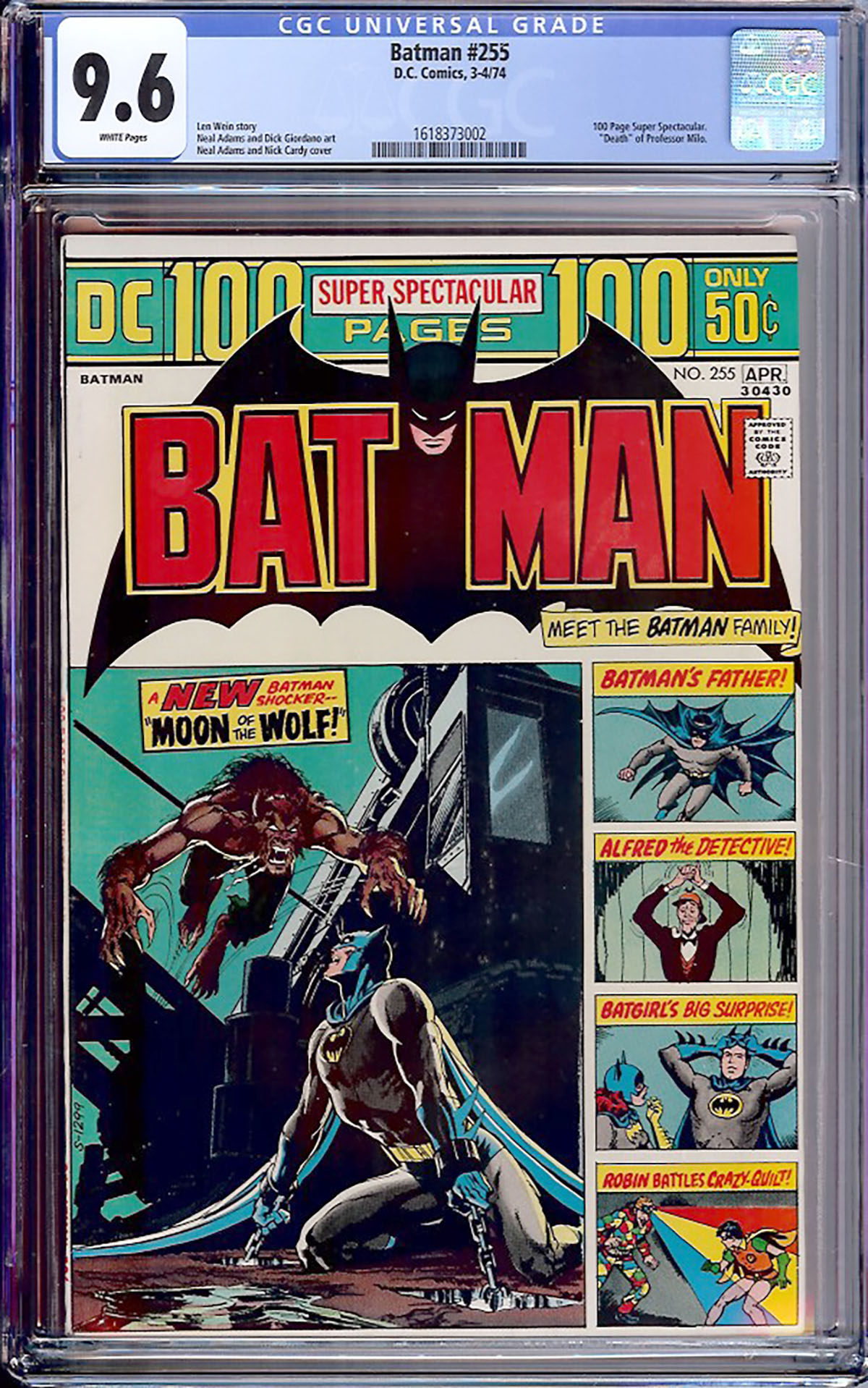 Batman #255 CGC 9.6 w