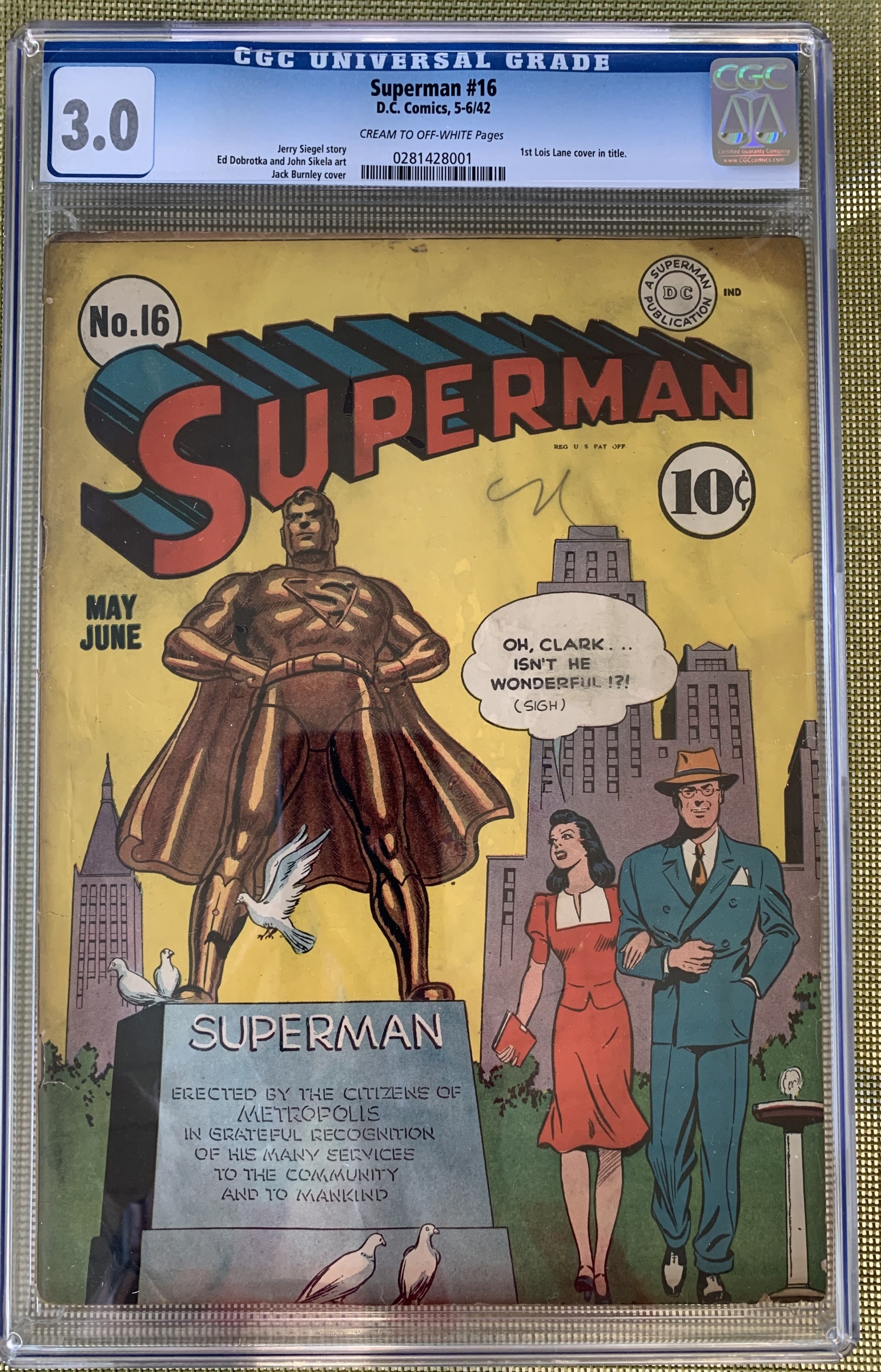 Superman #16 CGC 3.0 cr/ow