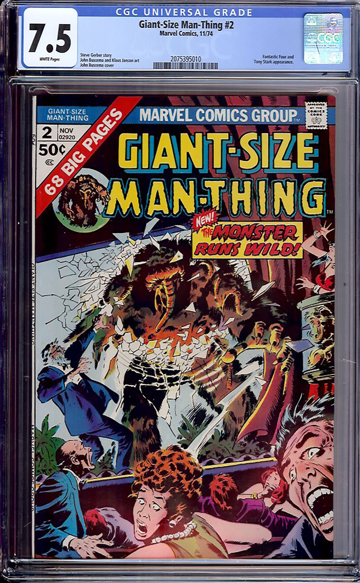 Giant-Size Man-Thing #2 CGC 7.5 w