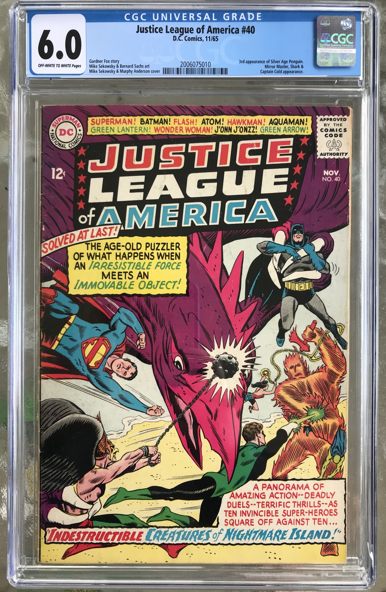 Justice League of America #40 CGC 6.0 ow/w