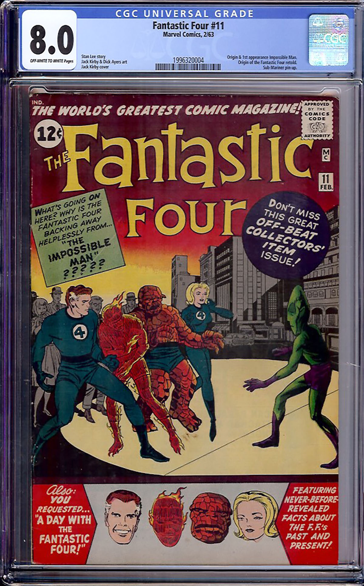 Fantastic Four #11 CGC 8.0 ow/w