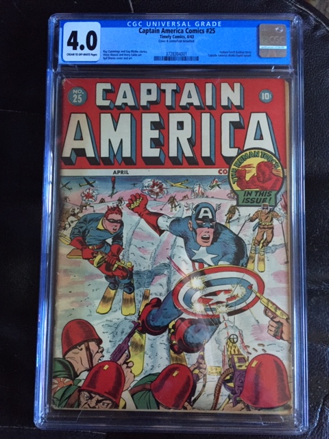 Captain America Comics #25 CGC 4.0 cr/ow