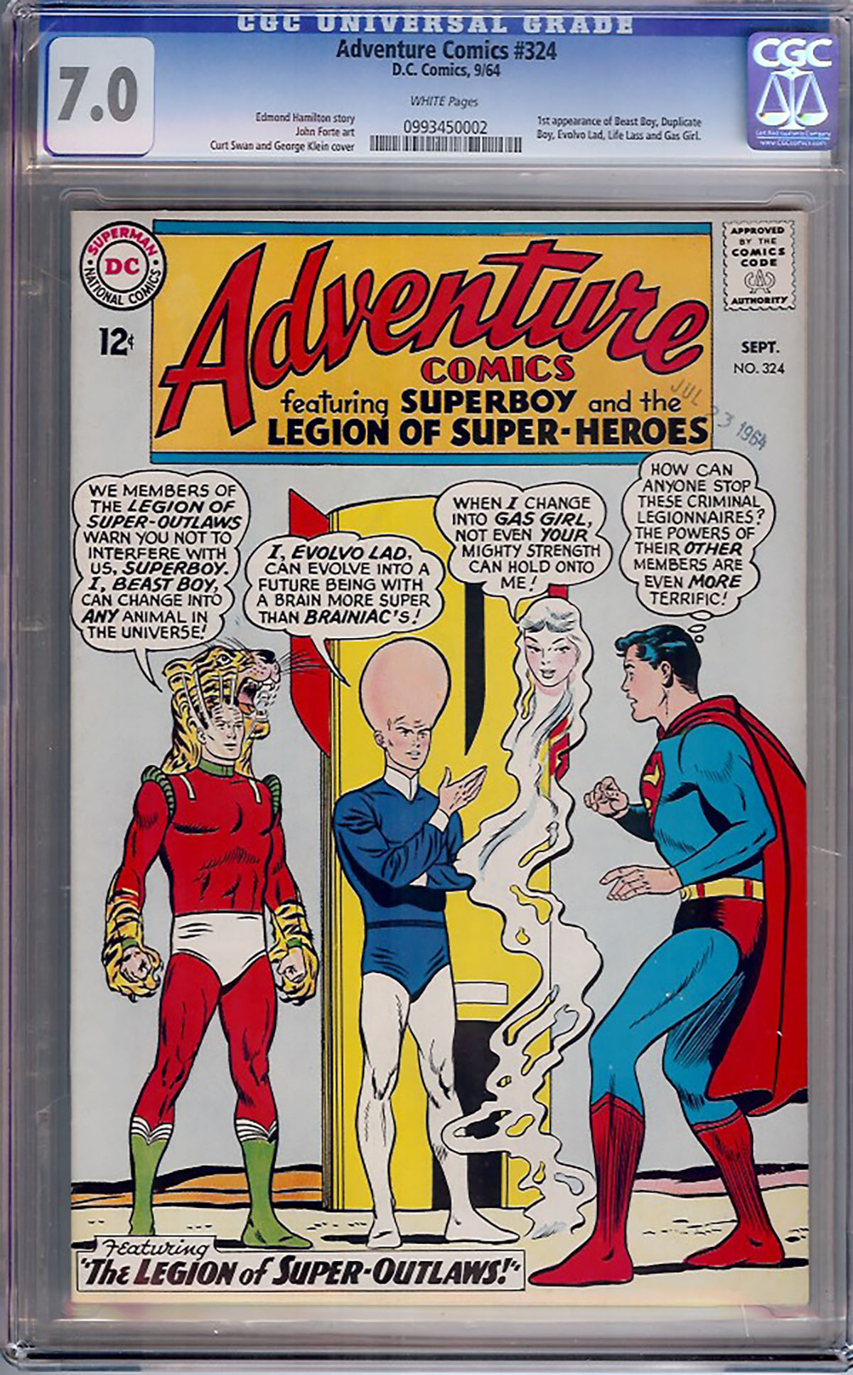 Adventure Comics #324 CGC 7.0 w