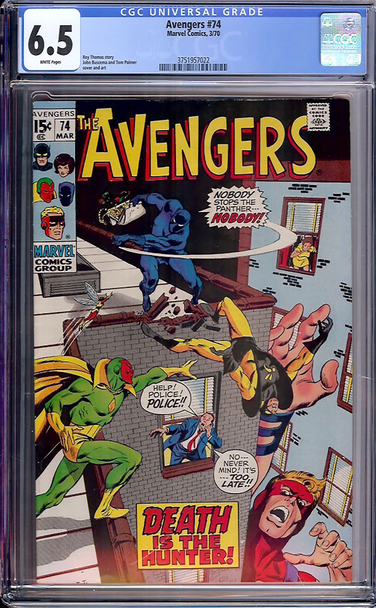 Avengers #74 CGC 6.5 w
