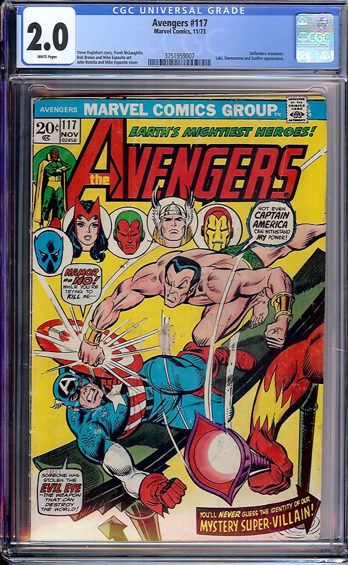 Avengers #117 CGC 2.0 w