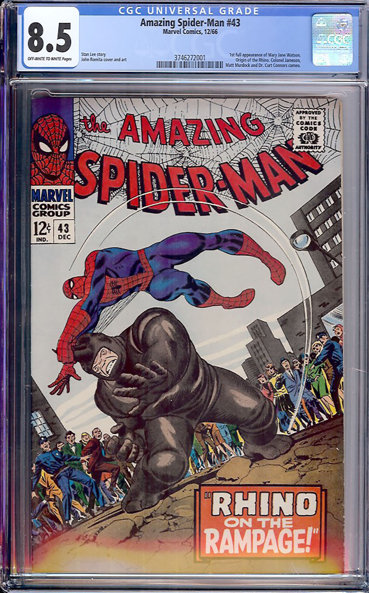 Amazing Spider-Man #43 CGC 8.5 ow/w