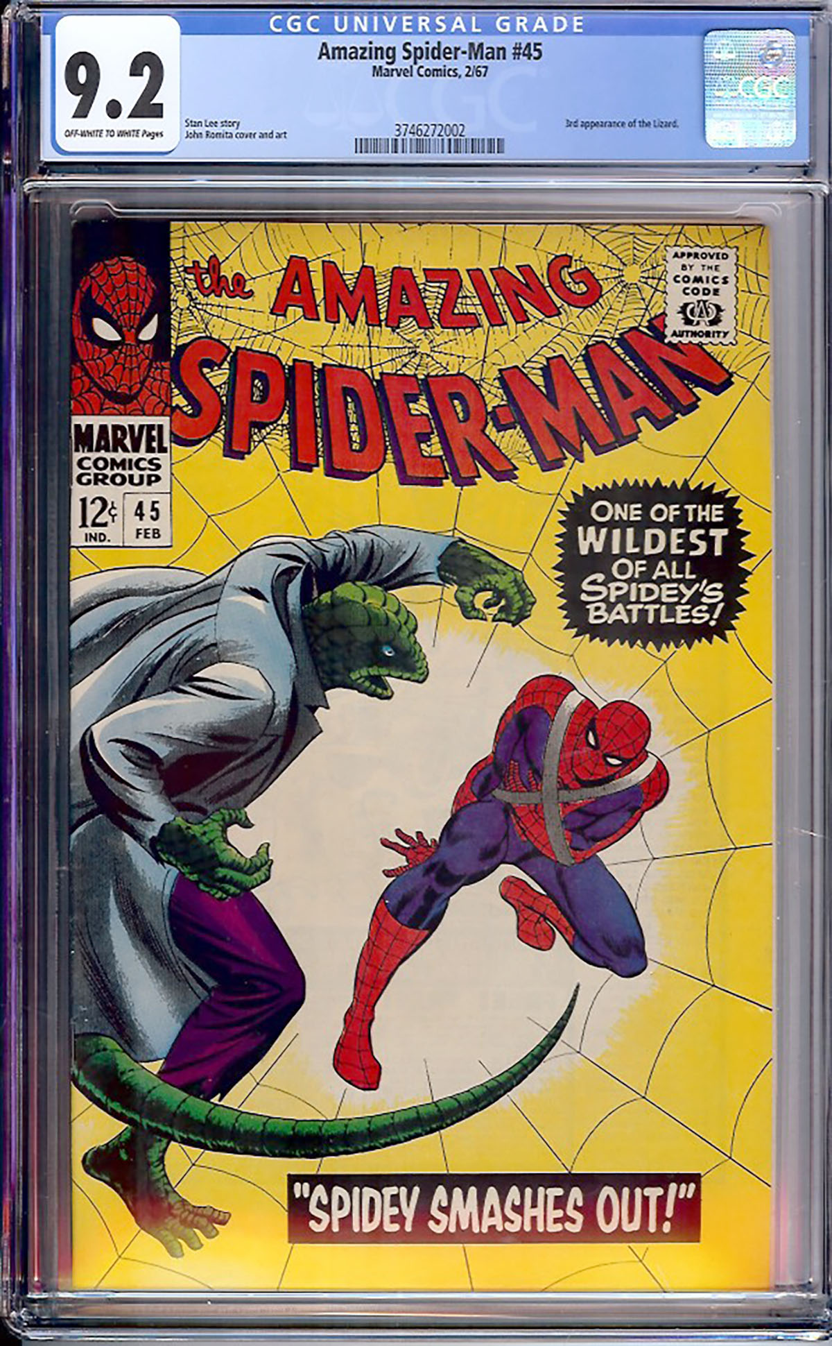 Amazing Spider-Man #45 CGC 9.2 ow/w