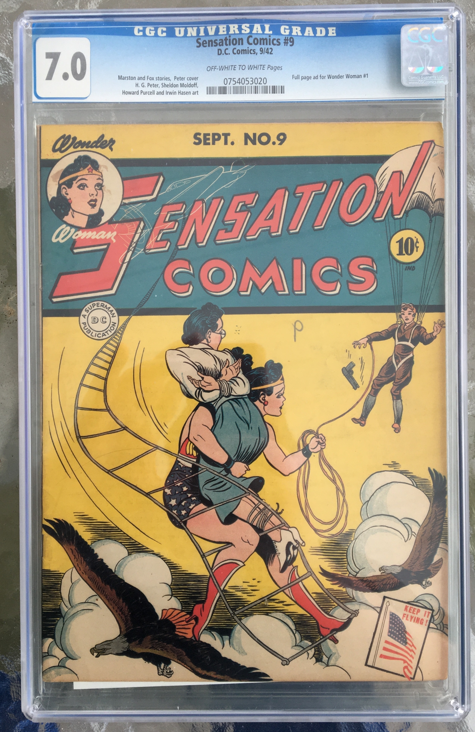 Sensation Comics #9 CGC 7.0 ow/w