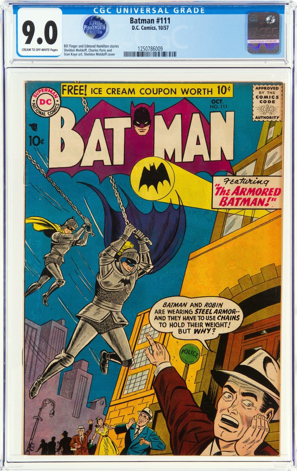 Batman #111 CGC 9.0 cr/ow Alfred Pennyworth Collection