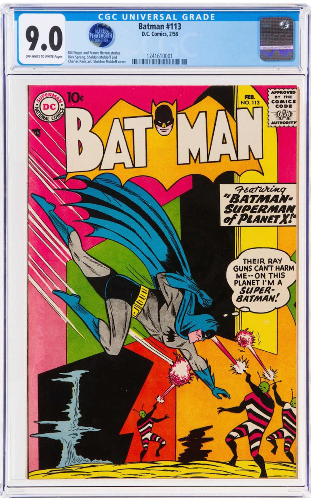 Batman #113 CGC 9.0 ow/w Alfred Pennyworth Collection