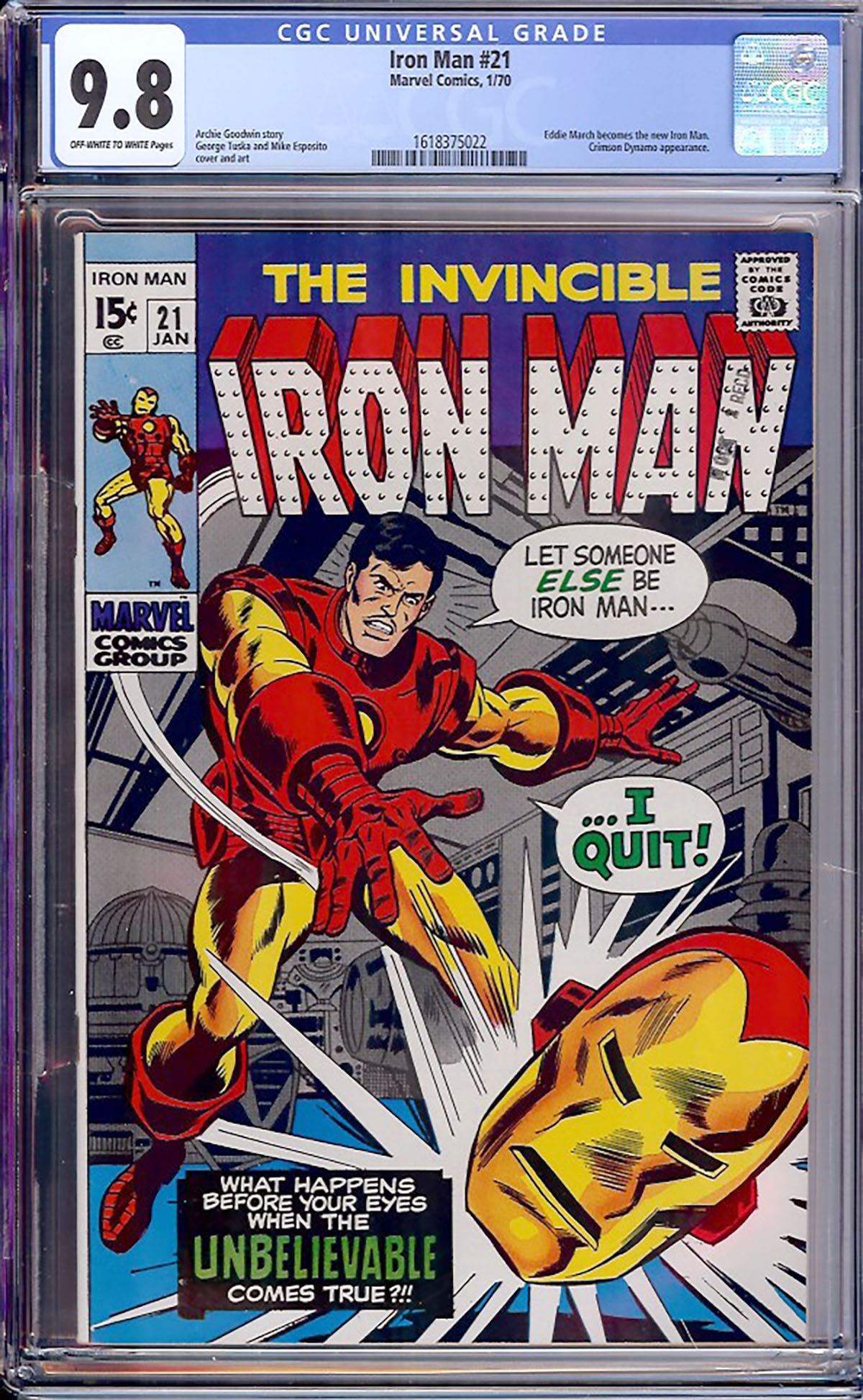 Iron Man #21 CGC 9.8 ow/w