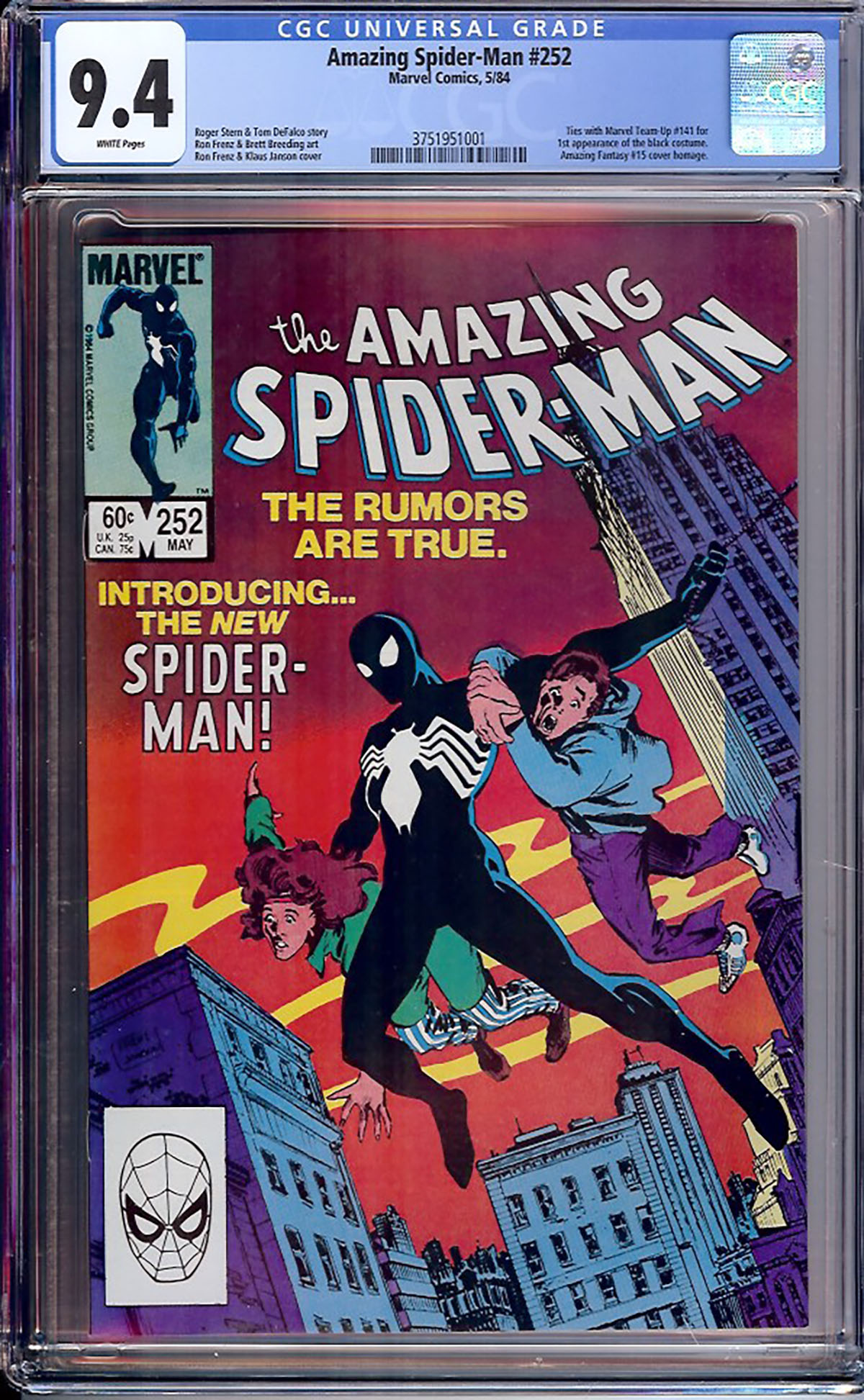 Amazing Spider-Man #252 CGC 9.4 w