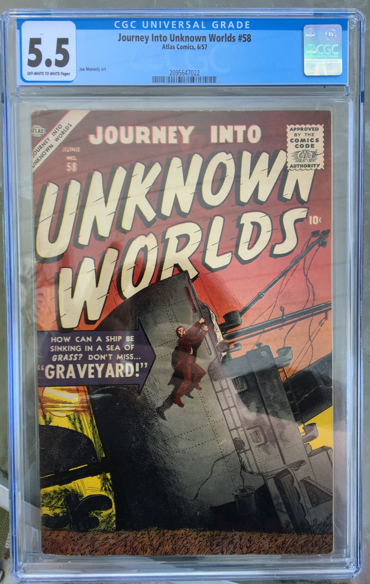 Journey Into Unknown Worlds #58 CGC 5.5 ow/w