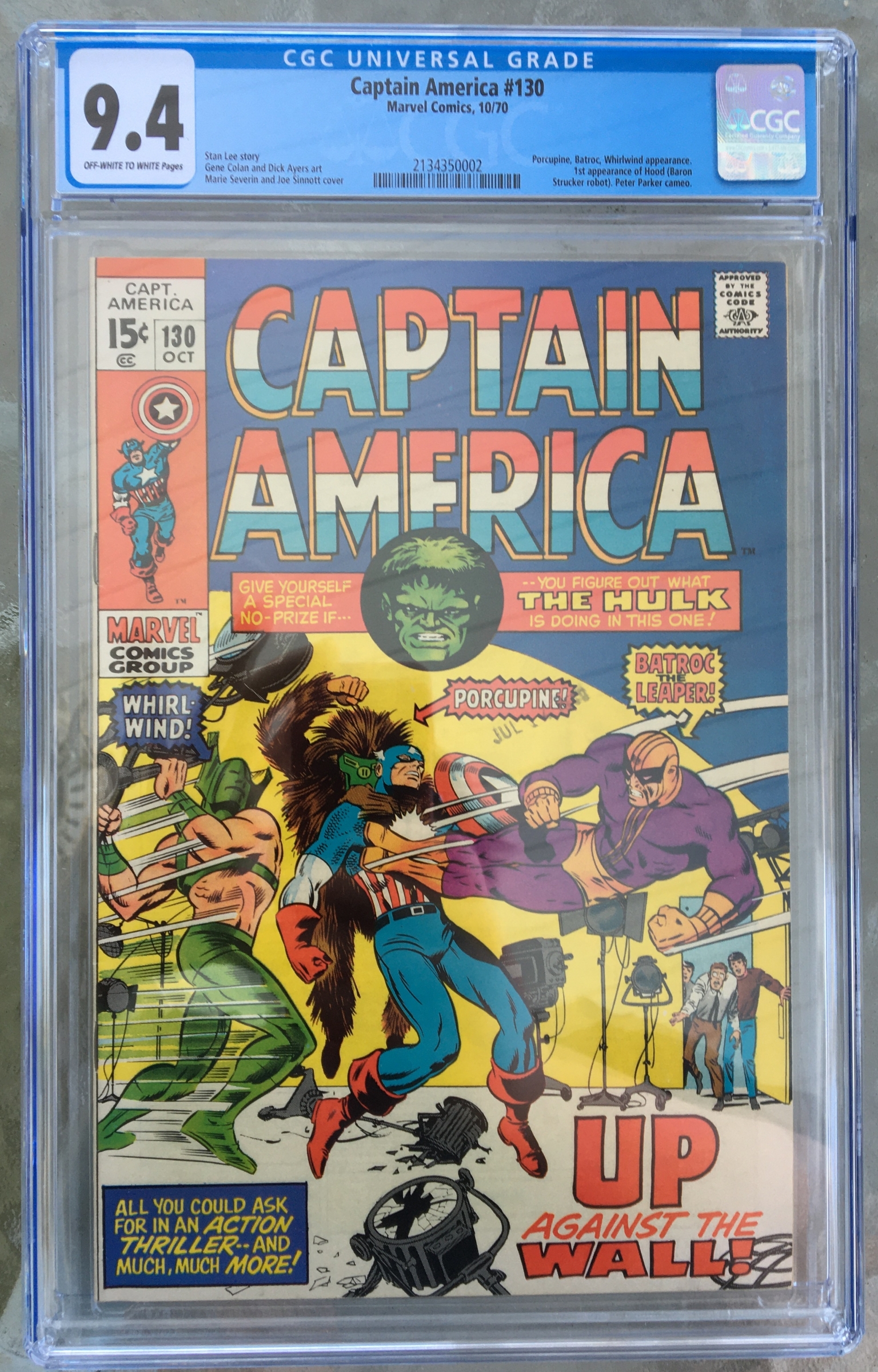 Captain America #130 CGC 9.4 ow/w