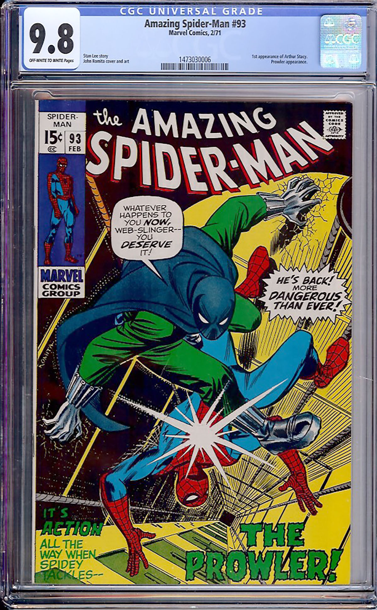Amazing Spider-Man #93 CGC 9.8 ow/w