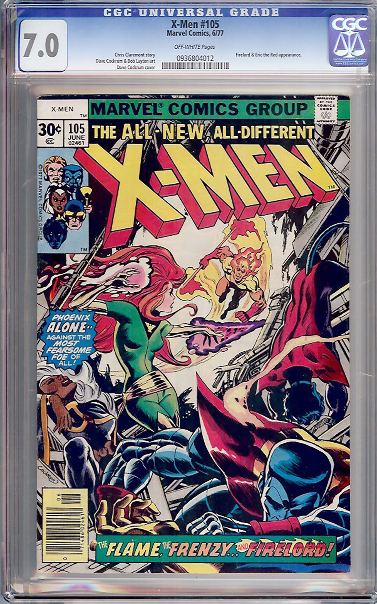 X-Men #105 CGC 7.0 ow