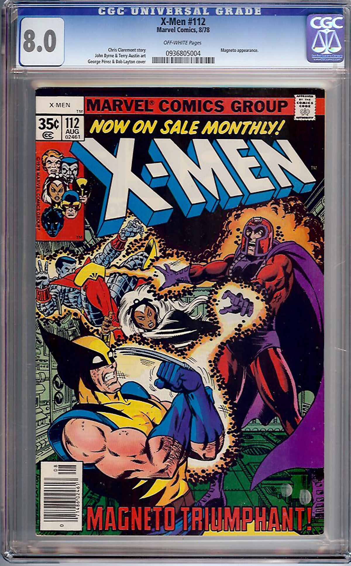 X-Men #112 CGC 8.0 ow