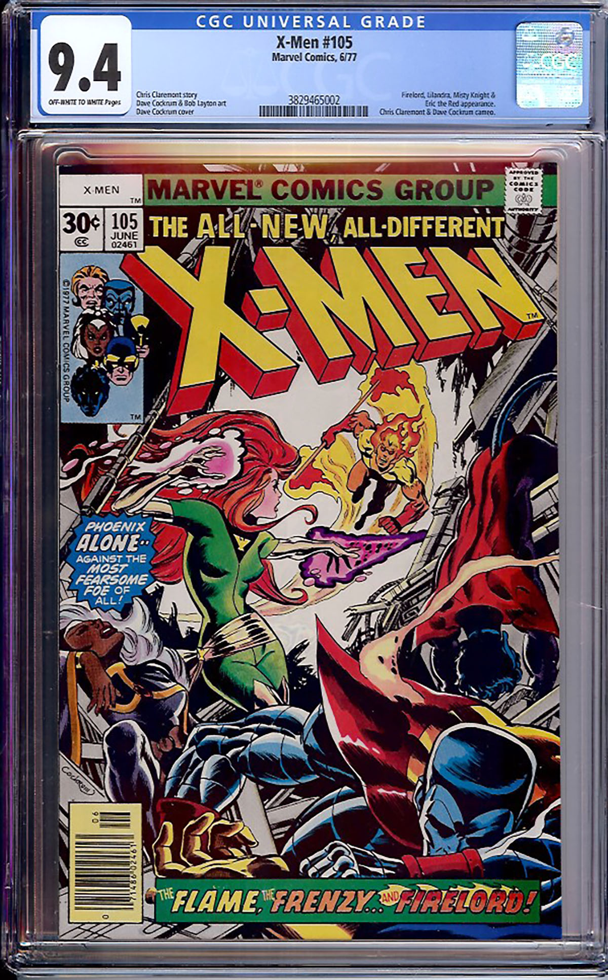 X-Men #105 CGC 9.4 ow/w