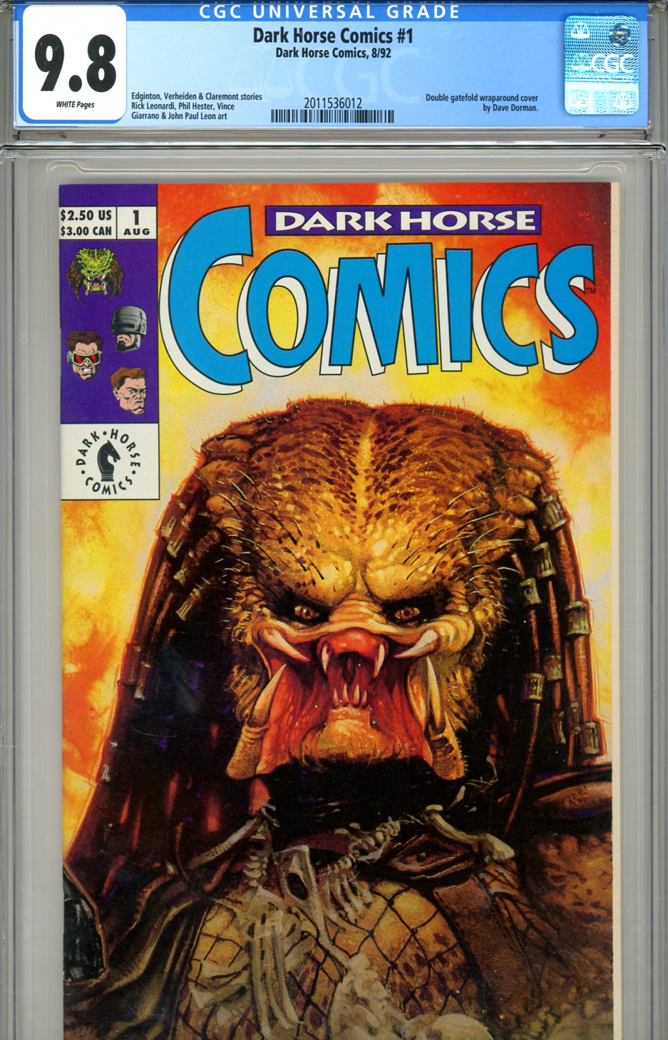 Dark Horse Comics #1 CGC 9.8 w