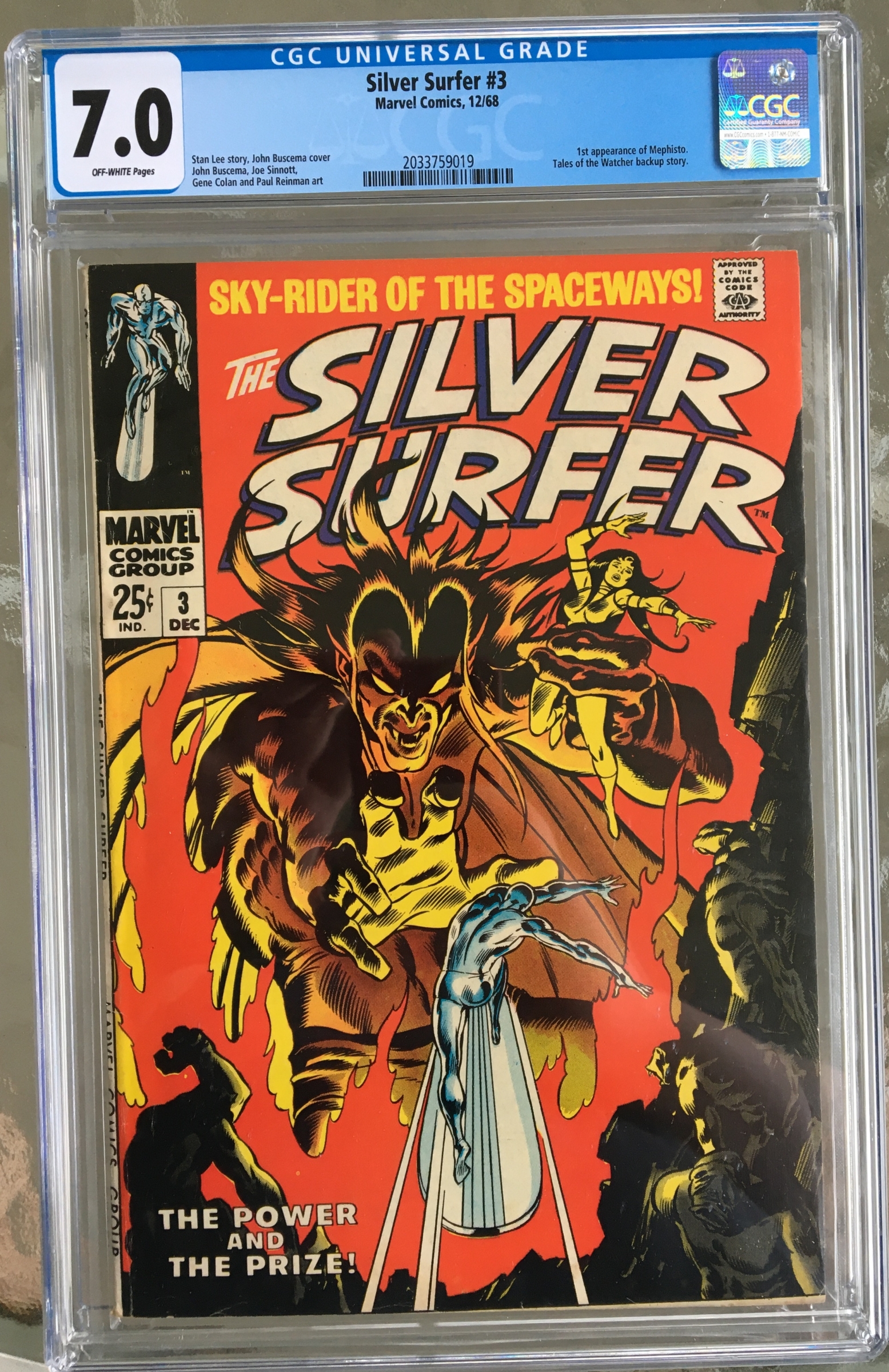 Silver Surfer #3 CGC 7.0 ow
