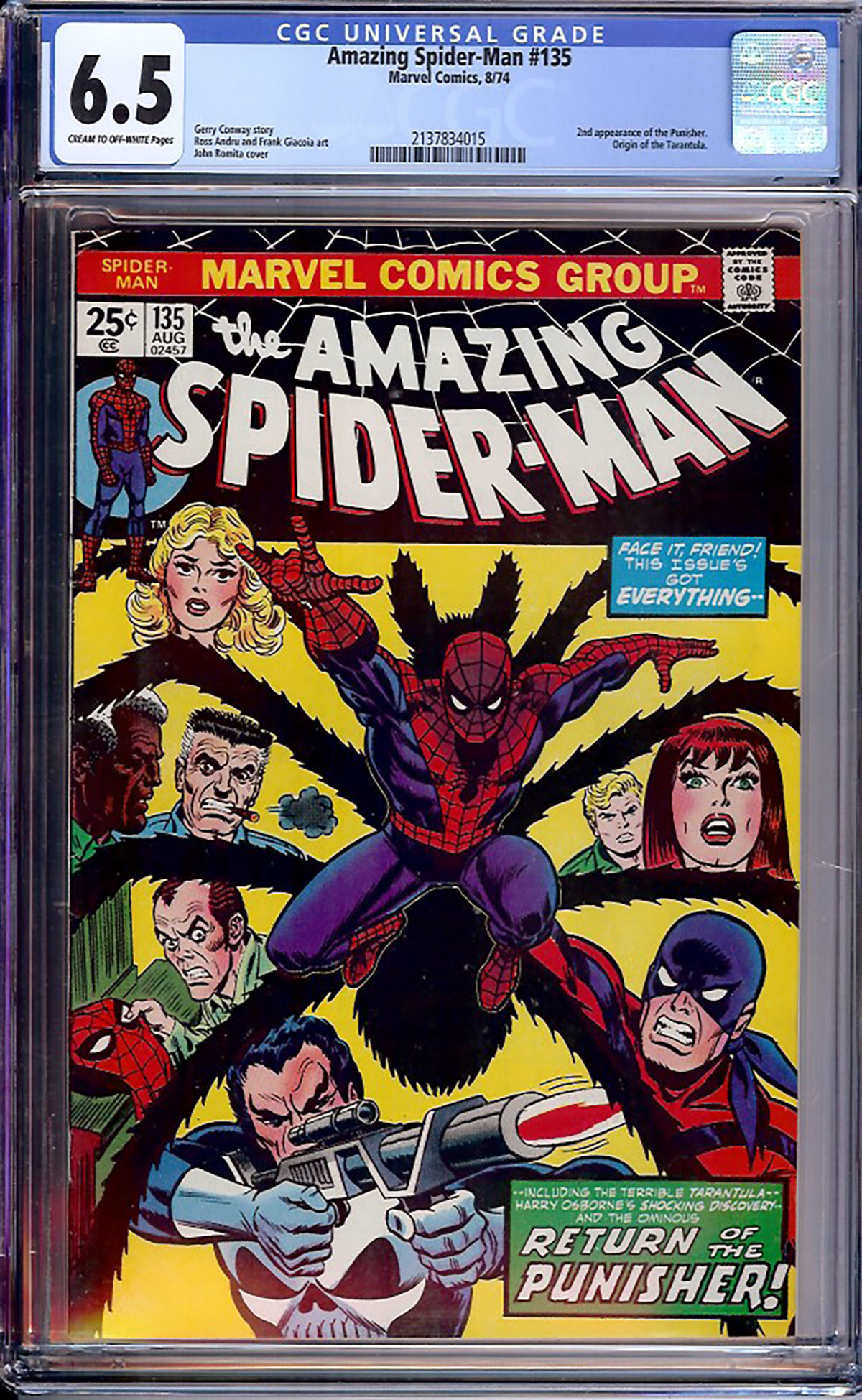 Amazing Spider-Man #135 CGC 6.5 cr/ow