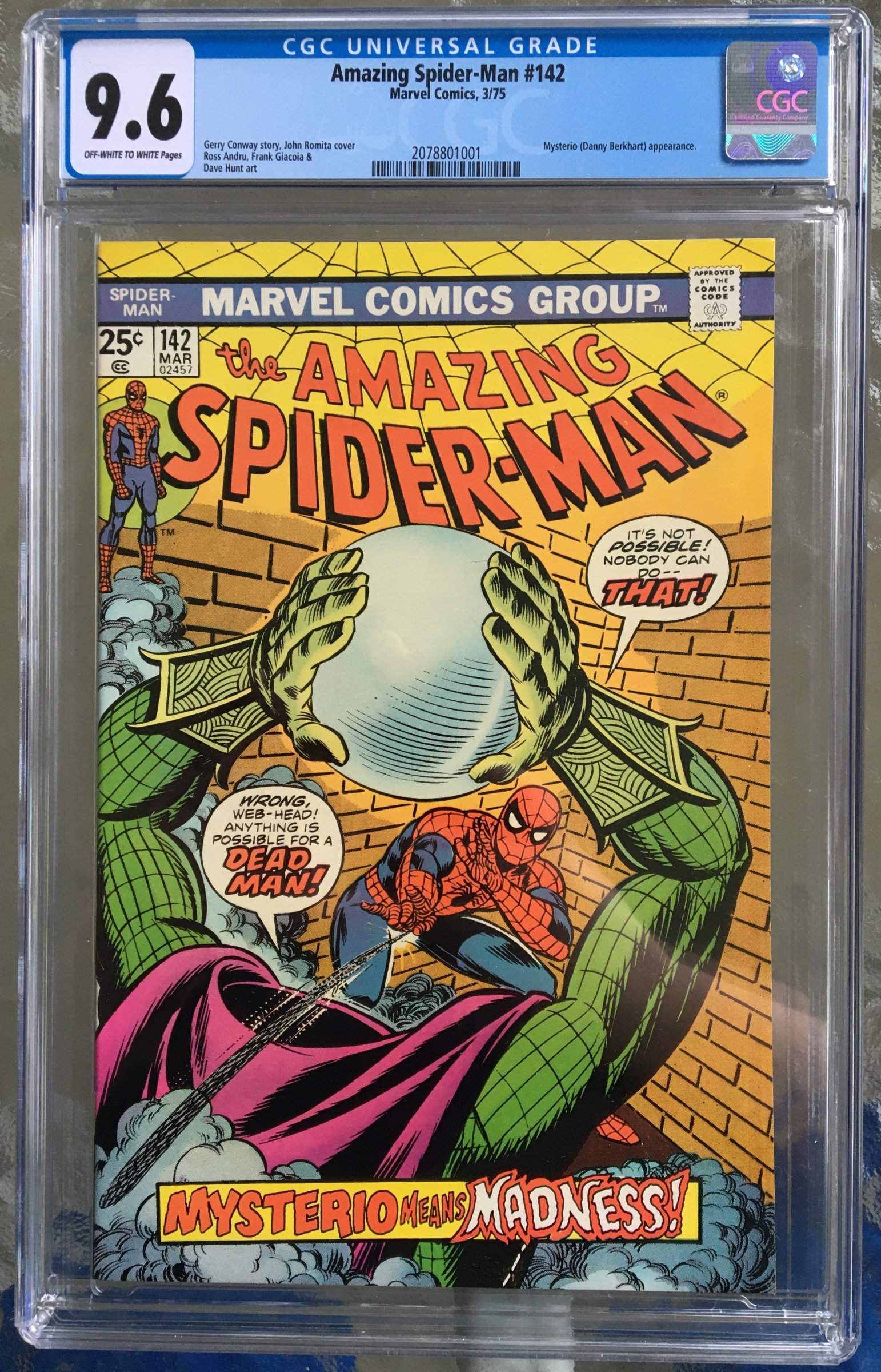 Amazing Spider-Man #142 CGC 9.6 ow/w