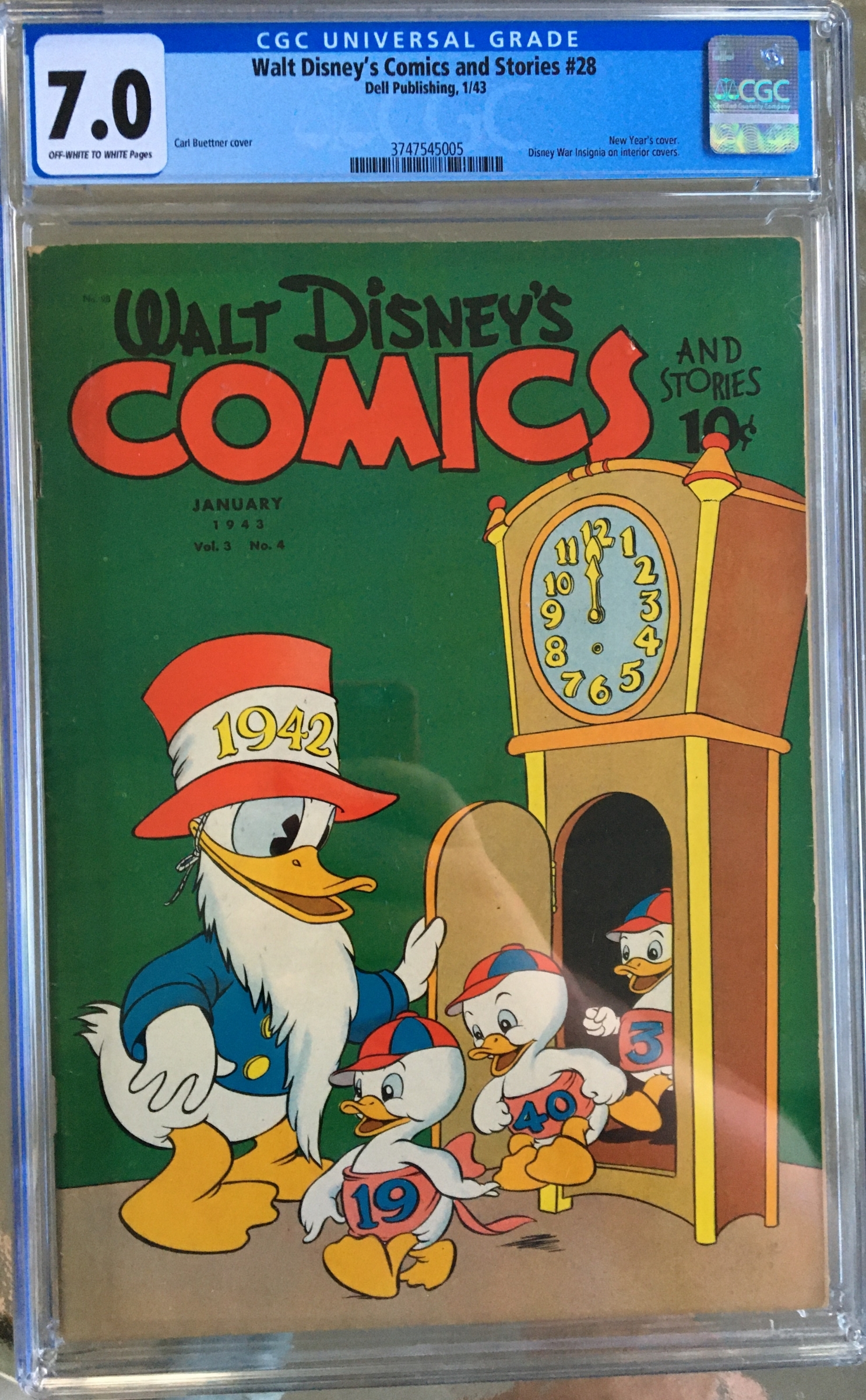 Walt Disney's Comics and Stories #28 CGC 7.0 ow/w