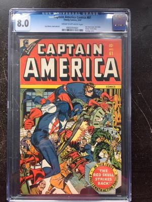 Captain America Comics #61 CGC 8.0 cr/ow