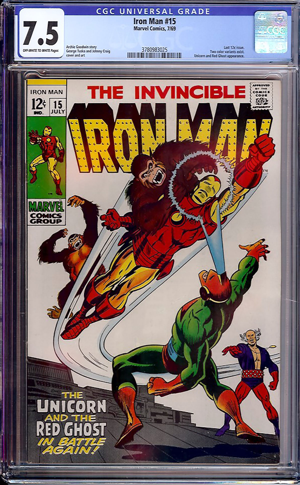 Iron Man #15 CGC 7.5 ow/w