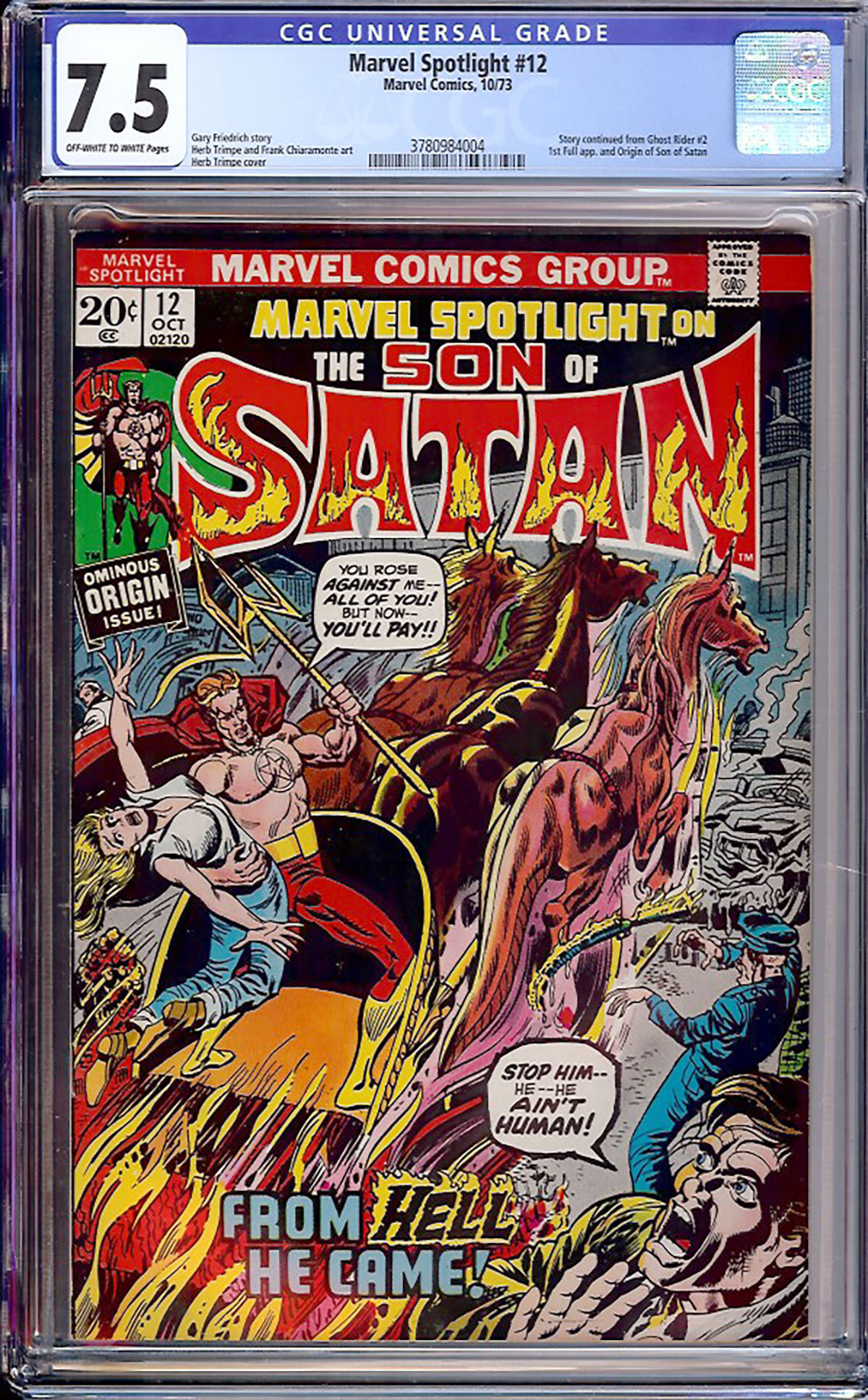 Marvel Spotlight #12 CGC 7.5 ow/w