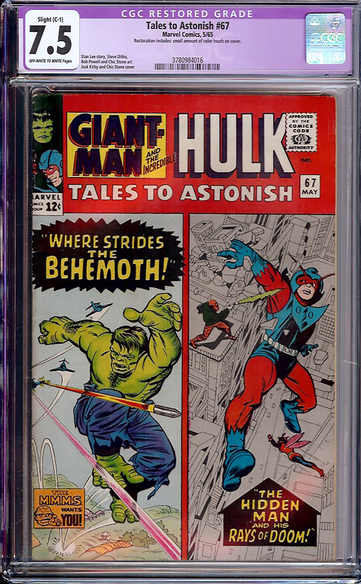 Tales to Astonish #67 CGC 7.5 ow/w