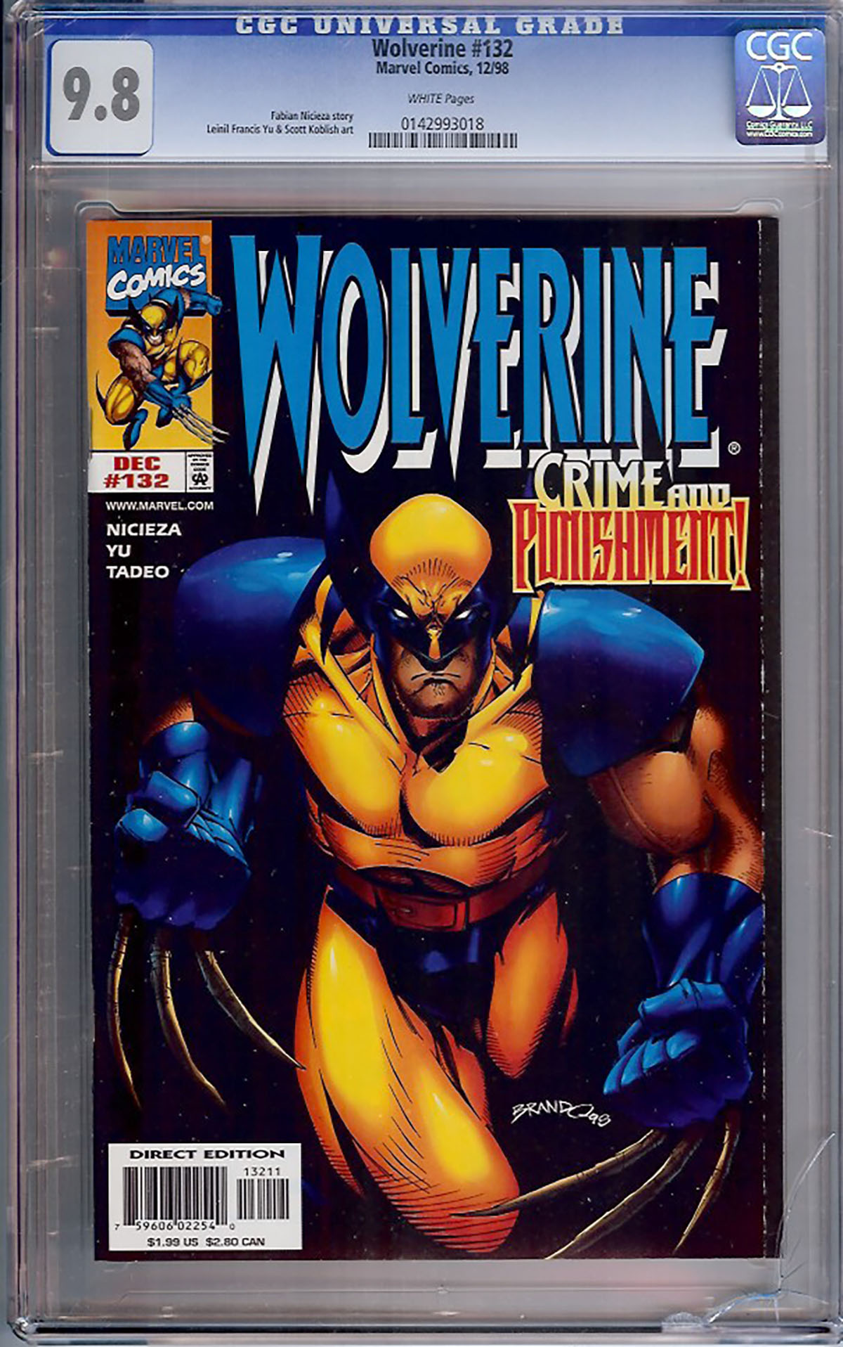 Wolverine #132 CGC 9.8 w