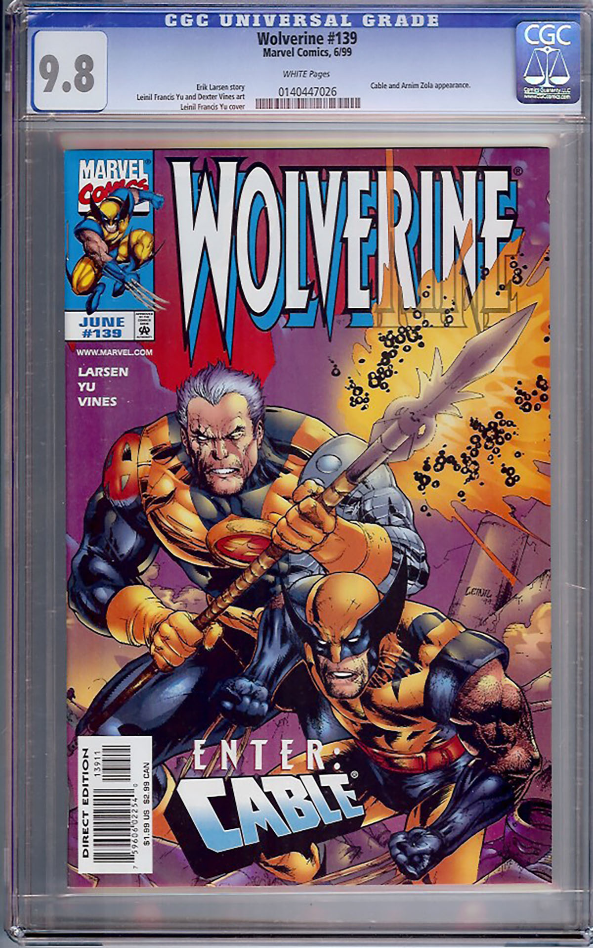 Wolverine #139 CGC 9.8 w