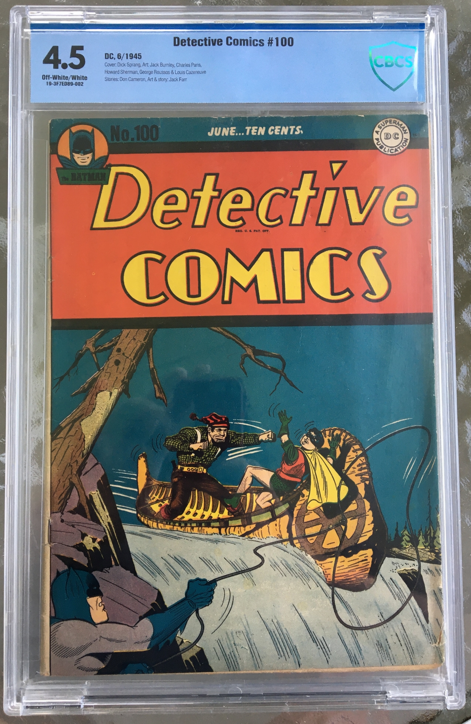 Detective Comics #100 CBCS 4.5 ow/w