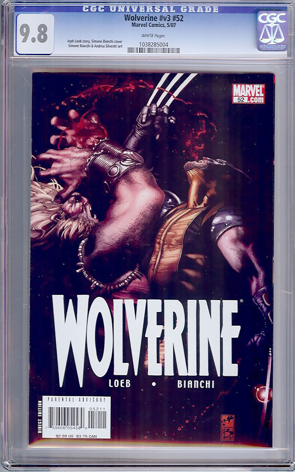 Wolverine Vol 3 #52 CGC 9.8 w
