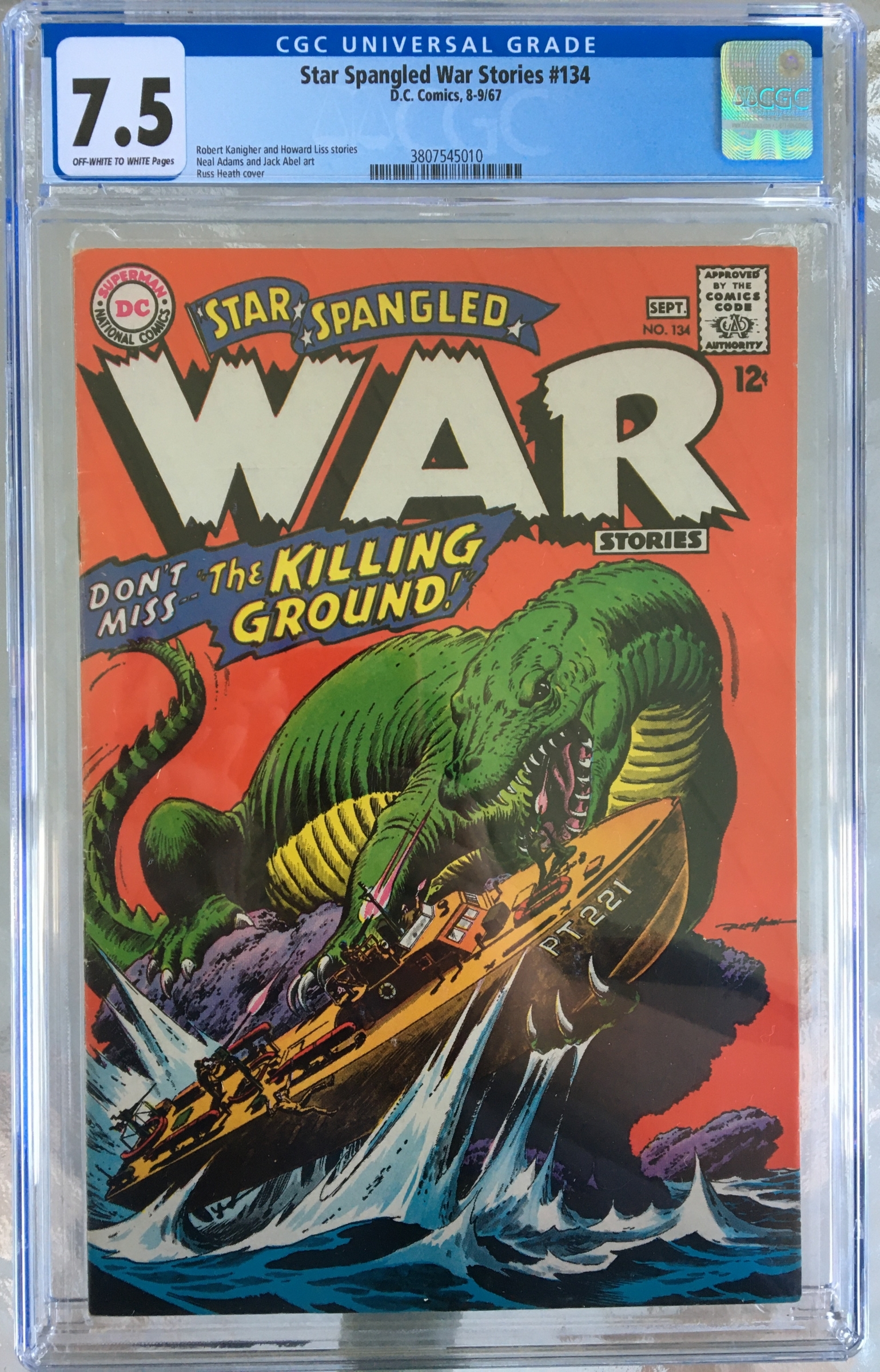 Star Spangled War Stories #134 CGC 7.5 ow/w